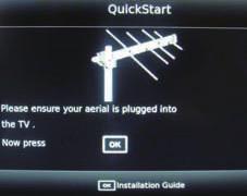 NETWORK 5 When you initially power on the tv you will see the First time installation menu. 1/5:Select the OSD Language German English Spanish French Italian Move OK Next 2/5:Select the Country.
