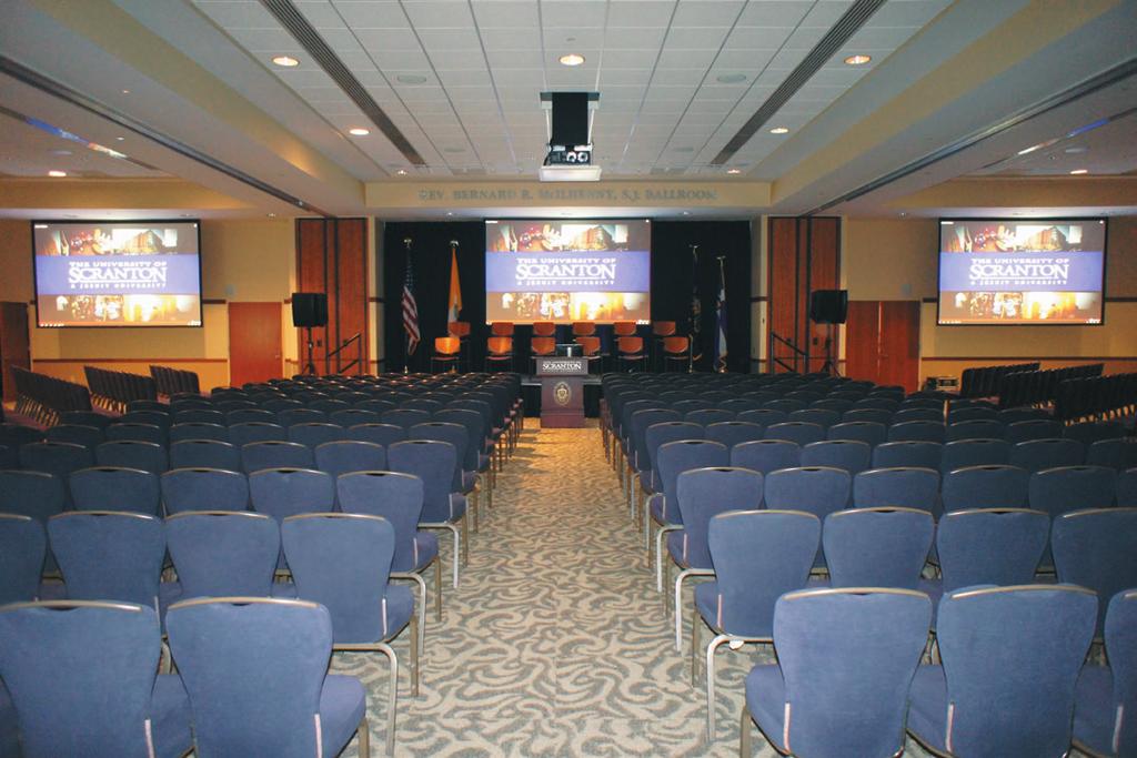 The McIlhenny Ballroom can be divided into two or three meeting spaces, each with independent media control through a shared XTP CrossPoint matrix switcher. TouchLink Pro tabletop touchpanel.