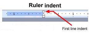 Use the ruler to format these lines: 1. Go to the View ribbon and check the Ruler box. The ruler will appear. 2.