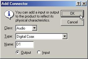 If you choose Yes the multichannel connection will automatically be made: The Add Connector dialogue box allows you