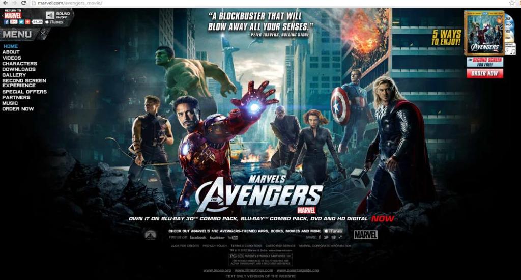 Each super hero had their own characters solely published on the cover promoting the film The Avengers.