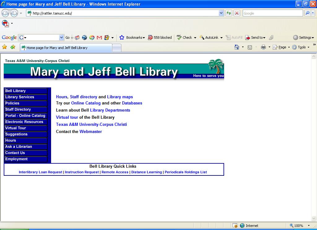 Databases To the left on the Bell Library s main webpage, one may access