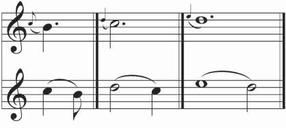 In the case where examples are explained on a system, the upper staff indicates the notation and the lower staff the way of performance.