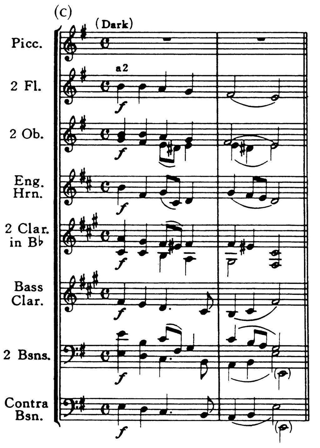 Notice that in Example 14(b) clarinets in A have been chosen in order to avoid a key signature of six sharps (or six flats) for the B clarinet.