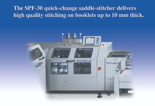 Saddle-stitcher LCD Touch-screen The complete line is set-up and controlled at the SPF- 30 s interactive icon-based touch screen.