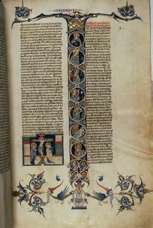 7r I have also catalogued several Italian Bibles, such as this one from Bologna, made around the year 1265 (a folio with a Crucifixion miniature and Genesis initial is