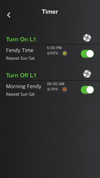 Timer Settings You may schedule to turn on/off the device at specific times on