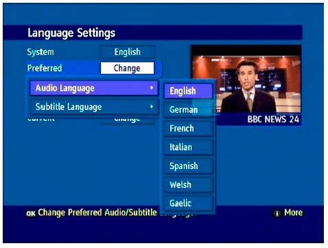Language GHDD1782DVBT User Guide To access the language settings, select Language from the Settings menu.