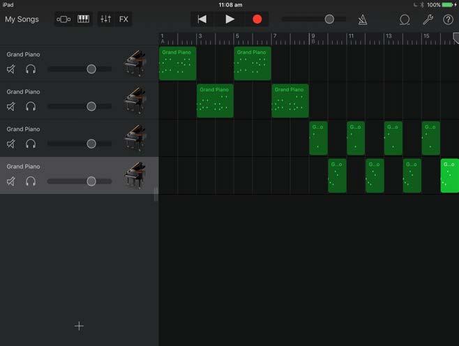 Call & Response To record a call and response pattern. I can record 2 tracks using the keyboard, one showing the call section, one the response section.