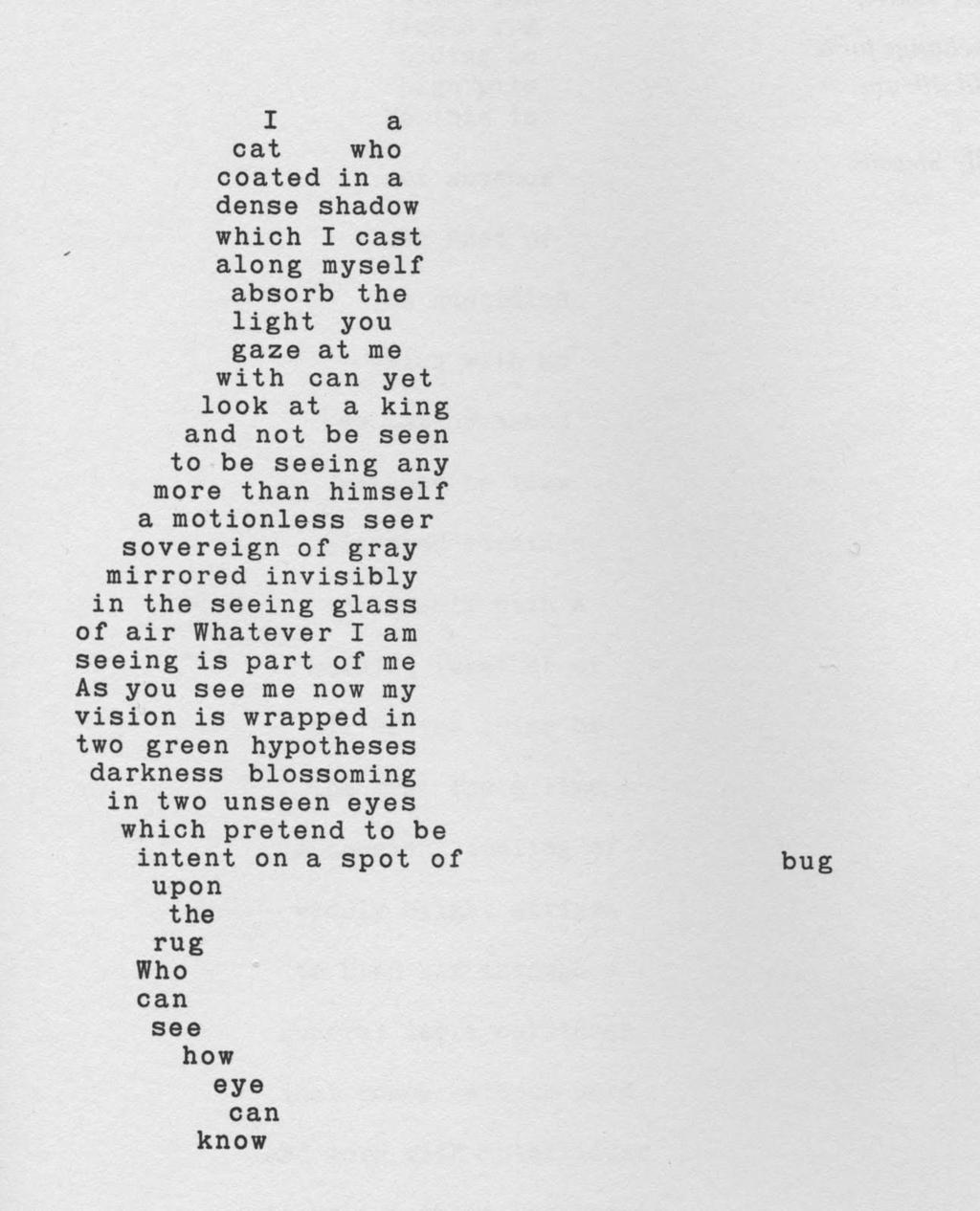 Concrete Poetry John Hollander Kitty and Bug