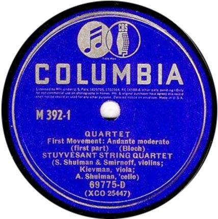 The prefix (M- or AM-) appears on the label from here on. The libretto shows the Columbia/CBS logo from here on.