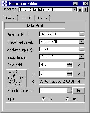 4 Keep the signal level as ECL to GND.. This is the level specified for the generator. 5 Set the Analyzed Input(s) to Input. This alternative is only available in differential sampling mode.