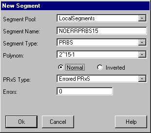 Test Setup Using Events on a Single ParBERT System 7 Double-click the analyzer segment of block #3 and create another new PRBS segment. Choose the PRxS Type Errored PRxS once more.