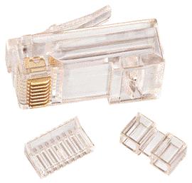 6m) 85-736 85-742 85-748 85-754 85-760 CAT 6 Modular Plugs Supports CAT 6 Unique three-piece design provides for easy installation and optimal performance Crimps with a standard RJ-45 crimp die 50