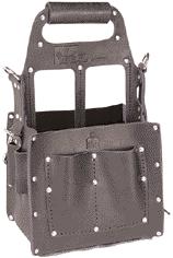 Carrier w/shoulder strap 35-975BLK Standard Leather Carrier w/shoulder strap 35-325 Eight-pocket, belt-mounted pouch features large utility compartment with two dividers and six