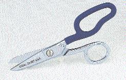 gauge stranded wire Serrated surface on back blade edge cleans wire Electrician s Scissors with stripping notches strip 19 and 23 gauge