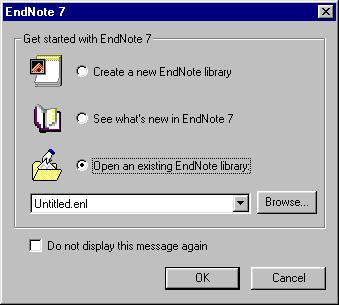 Example using EndNote This example details how to import records using the Endnote package (Reference Manager & ProCite work in a similar way).