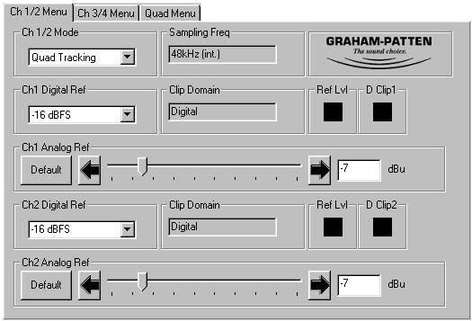 In the Ch 1/2 Menu shown below, set the following parameters: Ch 1/2 Mode - set the operating modes for Channels 1 and 2.