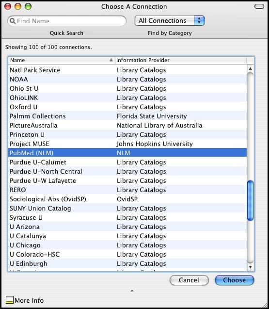 Connect to an Online Database The first step in searching an online database is connecting to it. To connect to the PubMed Database: 1.