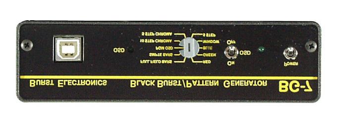 The BG-7 has a single selectable test pattern output, as well as, six (6) synchronous black burst outputs.