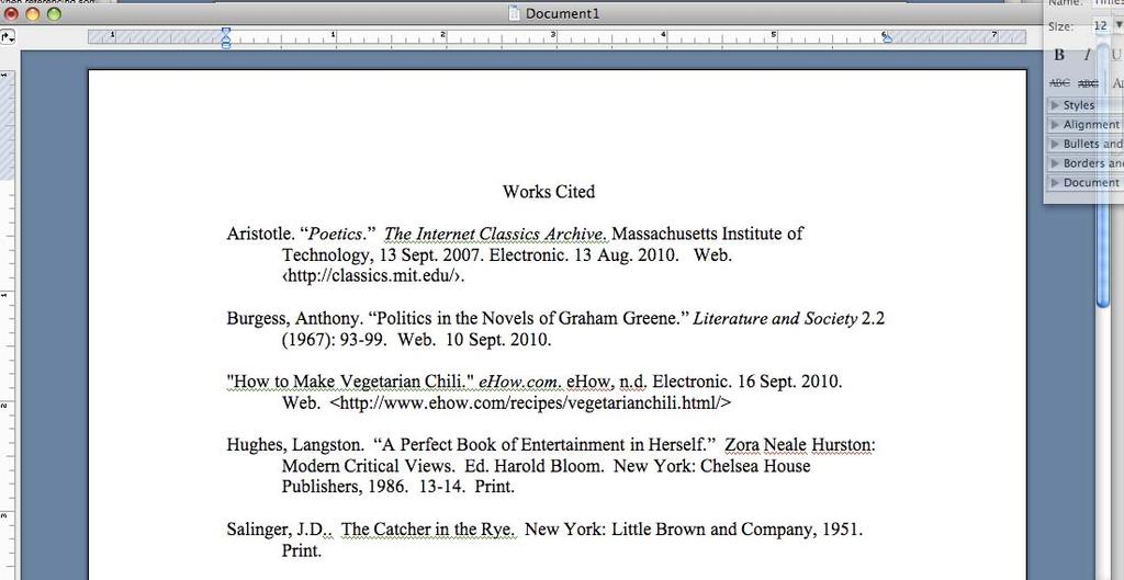 Making a Works Cited Page What it should look like?