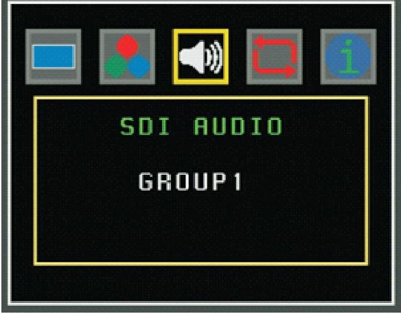 Select SDI audio output from 4 different group and each group contents 2CH.