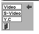 VIDEO INPUT SELECTING INPUT SOURCE WHEN SELECT INPUT (5 BNC INPUT JACKS ) When connect component video output (Cr, Y, Cb or Pr, Y, Pb) from video equipment to R/Pr, G/Y and B/Pb jacks.