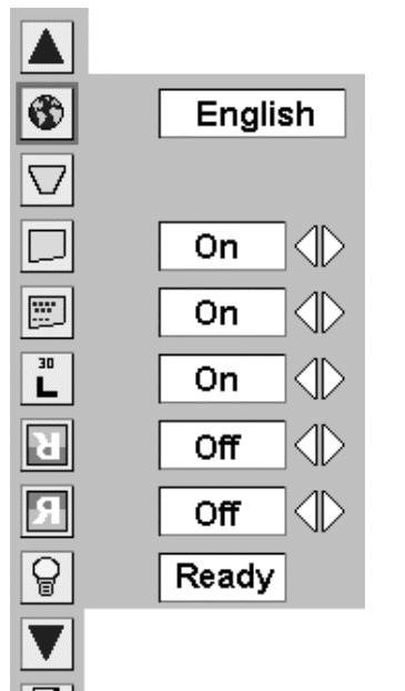 SETTING SETTING MENU Press MENU button and ON-SCREEN MENU will appear. Press POINT LEFT/RIGHT button(s) to move a red-frame pointer to SETTING icon.