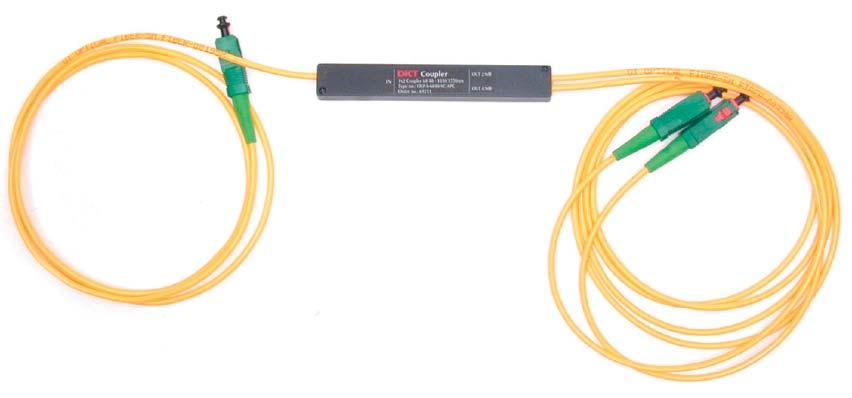 DKT Optical Splitter (1x2 way) In network design, optical splitters and couplers are often used, either for tab-off, or to divide/combine optical signals.