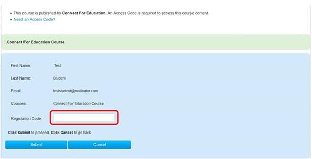 To Unlock the Course Text: Enter the 14-digit Access Code that you purchased for the course and click 'Submit.