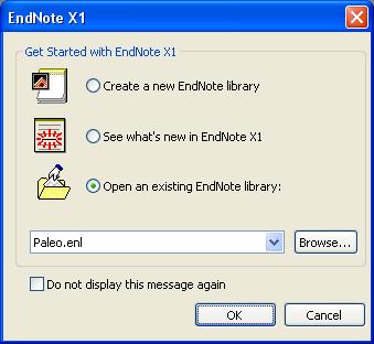 2. Opening EndNote Locate the EndNote Program icon on your Start menu (Start Programs EndNote EndNote Program) or desktop. Click on the EndNote Program icon.