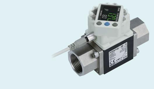 Digital Flow Switch for Water 4% smaller than the current product Reduced required piping space 74-3 66.