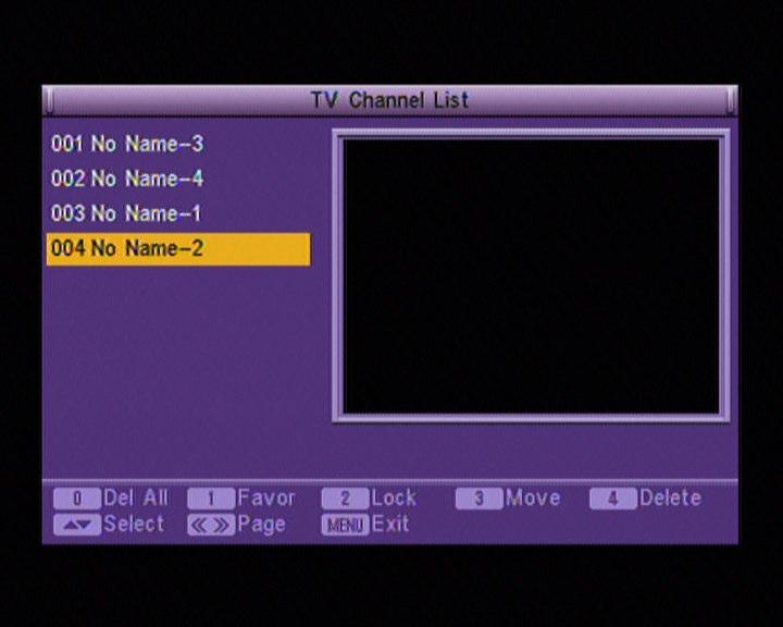 1.1 TV Channel List When you enter to Channel List menu, there will display the screen like below.