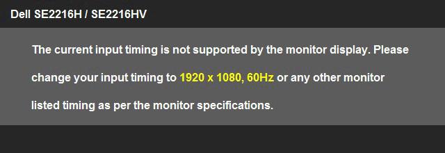 OSD Messages When the monitor does not support a particular resolution mode you will see the following message: This means that the monitor cannot