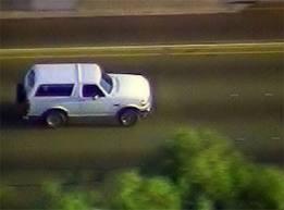 The Bronco Simpson try to escape the cops in a white Ford Bronco