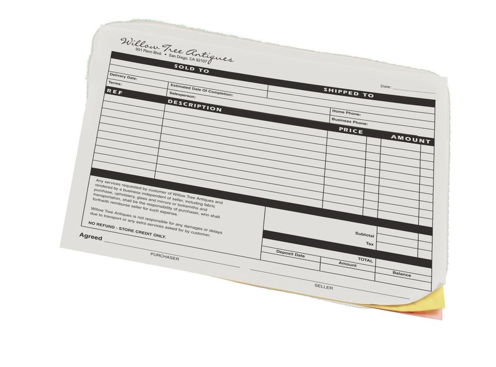 1-Color Custom Forms Glued edge available on any side; top is default Bleeds are not available; margins are 3/8" around entire form Black Ink is default Additional ink options available; see next