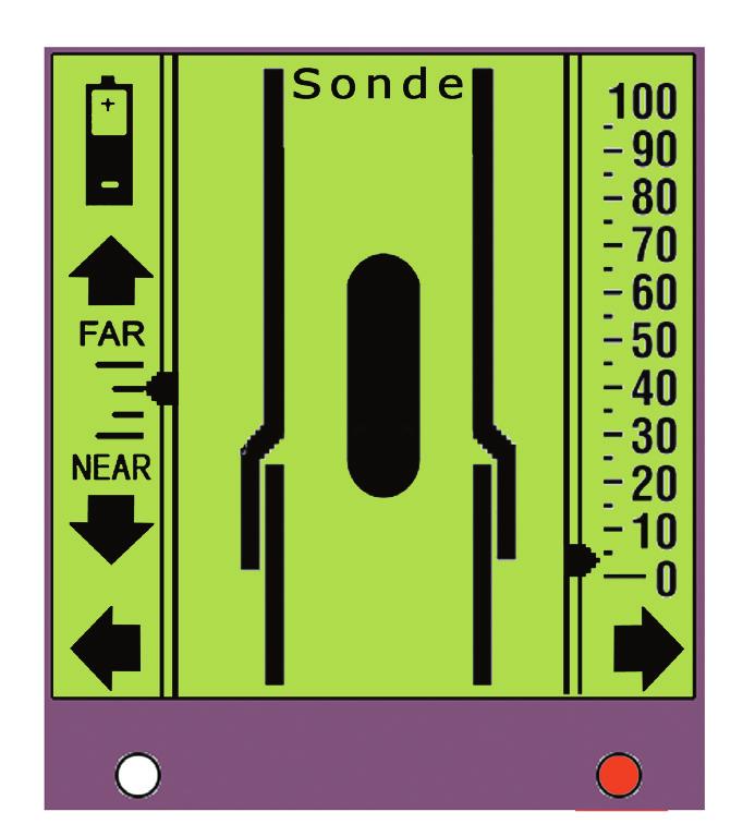 When the sonde image shows, the handle will vibrate.