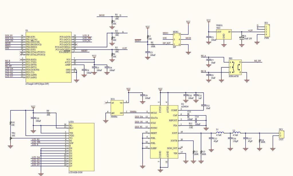 Figure 1 Circuit diagram DDS VFO