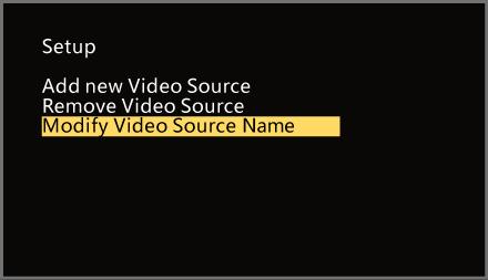 Renaming Sources To rename a source, follow the instructions below: 1. Using the IR Remote hit the Menu button to bring up the OSD menu. 2.