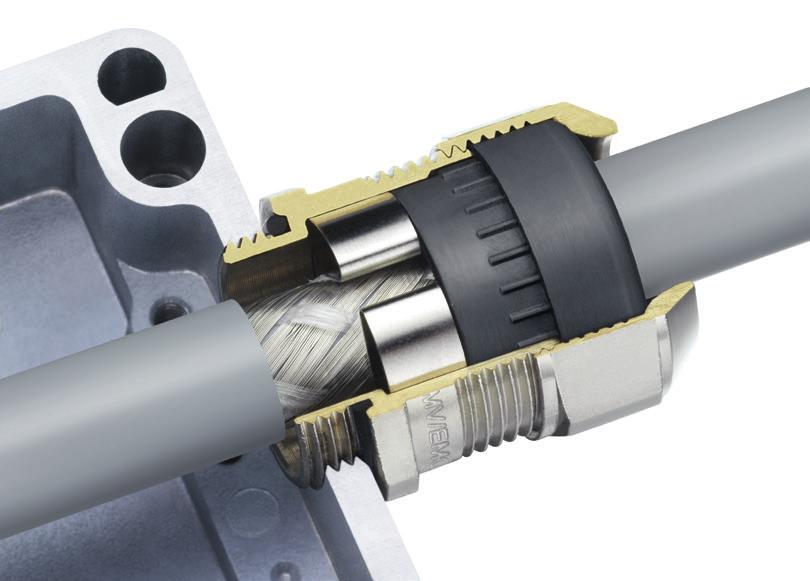 Progress EMC - cable glands for electromagnetically compatible installations The Progress EMC easyconnect cable gland ensures full installation control and