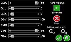 Baud Rate Settings Baud rate settings allow the Cruizer II console to communicate with other equipment such as steering, section control or DGPS systems or components.