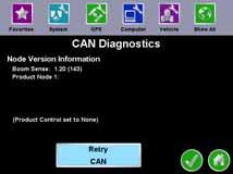 CAN Diagnostics If the Cruizer II console is connected to a Raven CANbus system, the CAN Diagnostics screen displays information about CAN nodes detected by the Cruizer II console.