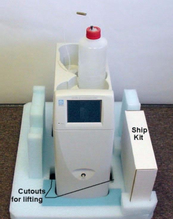 Unpacking the ICS-1500 System 3. Remove the next layer of foam and remove the Ship Kit box (see Figure 3). Figure 3. ICS-1500 with Ship Kit 4.