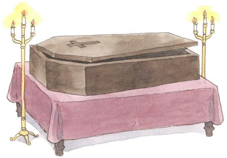 Chapter 6 A Surprise in a Coffin! That night we all had dinner with Peter Wilks's good friends. After dinner, I quietly went upstairs to the king's room.