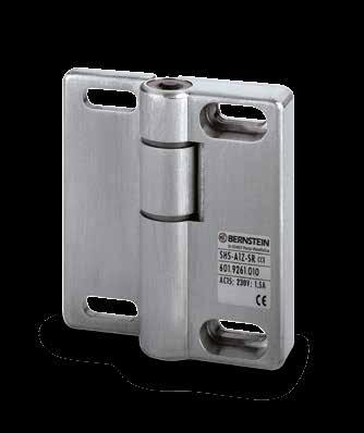 Safety Hinge Switch SHS Safe 2 SHS hinge switches, each equipped with a positively opening safety contact, allows you to configure a system up to performance level e Flexible The angle range extends