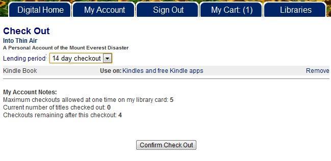 When available just click the Add to Cart button in the Kindle Book box. This will place the book in your cart.