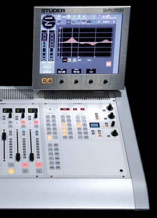 OnAir 2500 Key Features: 12, 18 or 24 fader layout with motorised or non-motorised 100mm faders Touch sensitive,
