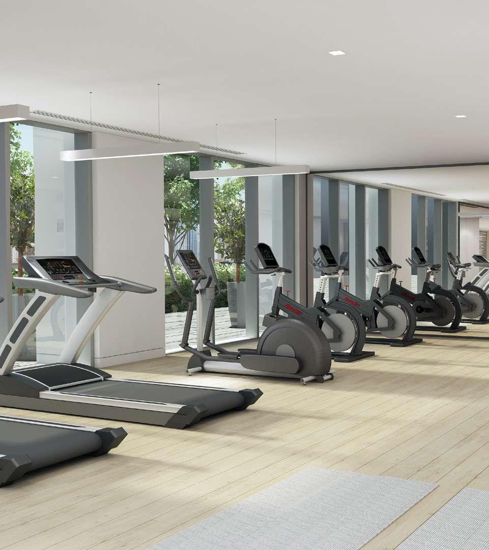 THE AMENITIES A SIGNATURE LIFESTYLE Enjoy the use of a fully equipped gymnasium or take a relaxing swim with the backdrop of the magnificent Burj Khalifa.
