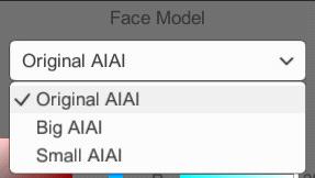 menu to select your desired face model.