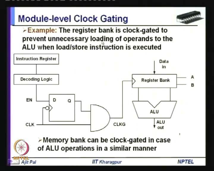 not required when you are performing arithmetic and logical operation this can be exploited in clock gating and when that is being done here.